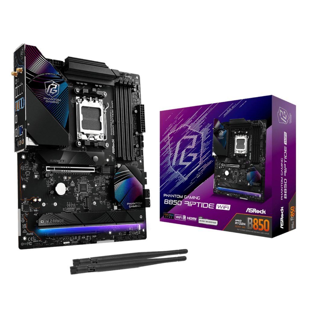 ASRock B850 Riptide WiFi AM5 ATX Phantom Gaming Motherboard