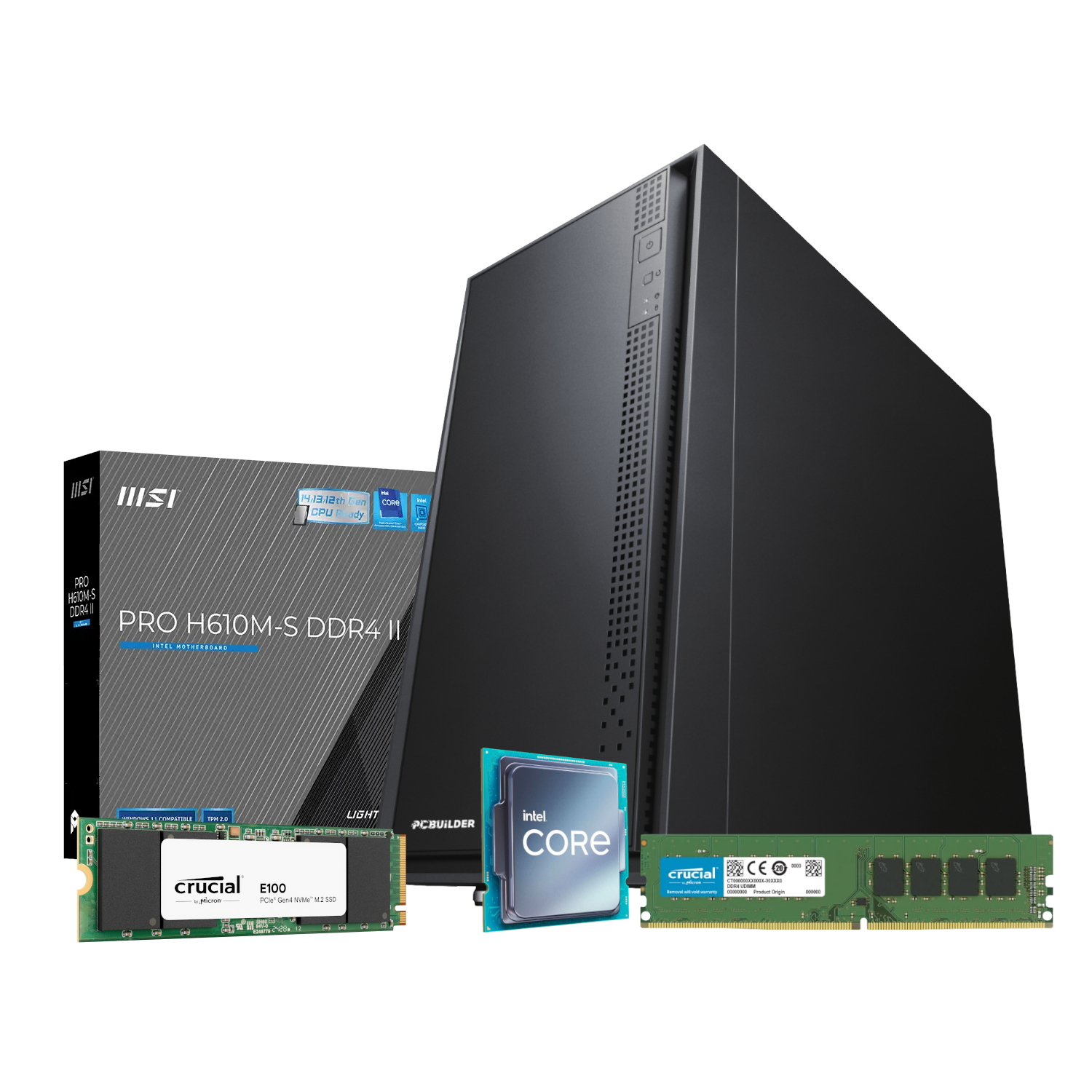 PCBuilder OFFICE MASTER Core i3-14100 Desktop PC – 8GB / 480GB
