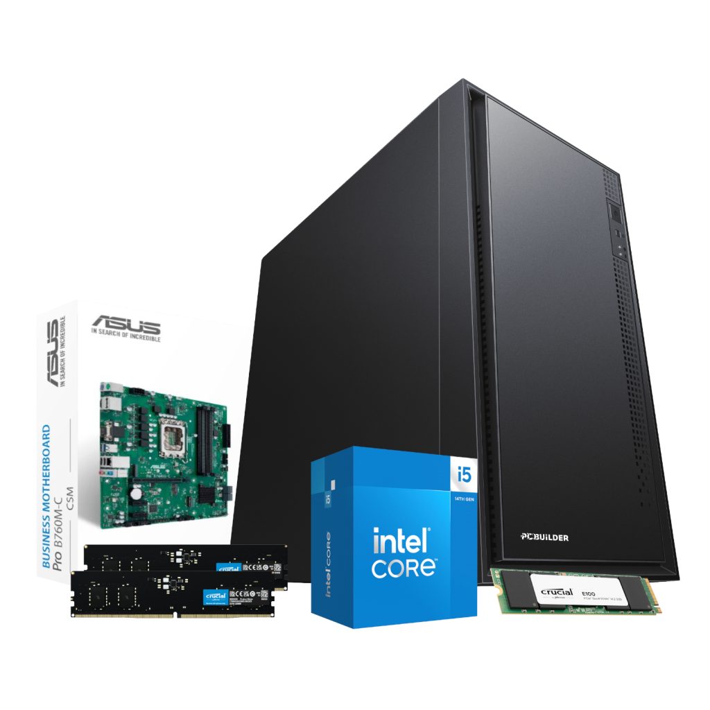 PCBuilder OFFICE MASTER Core i5-14400 Desktop PC – 16GB / 480GB